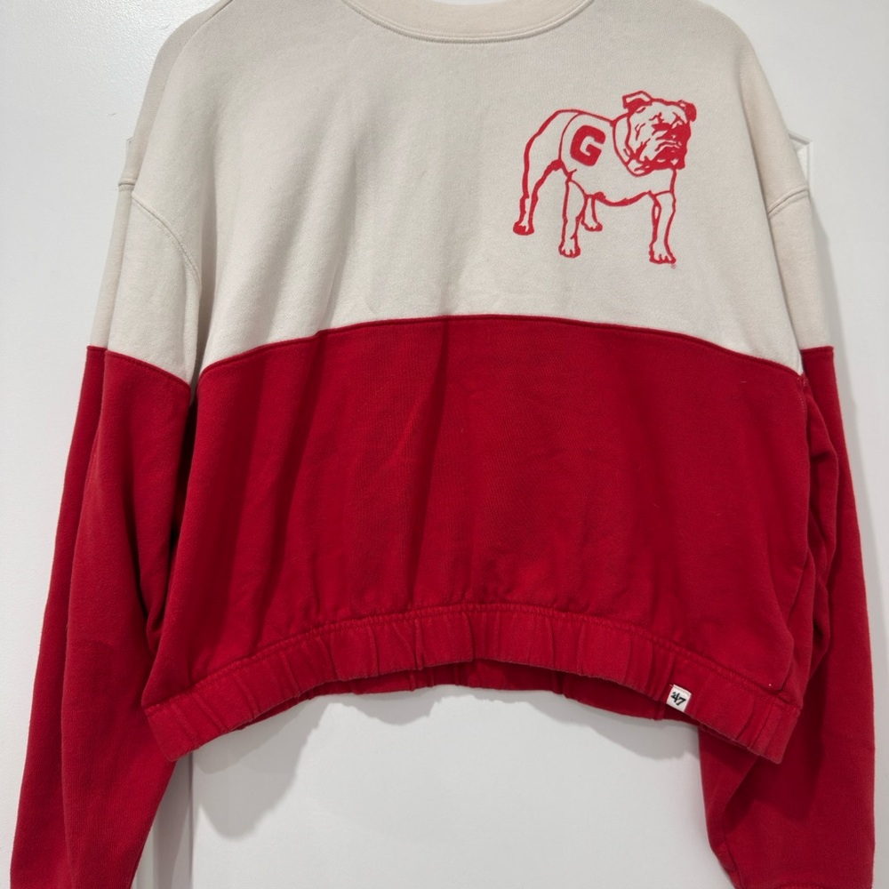 47 Brand Georgia / UGA Women’s Cropped Crewneck Sweatshirt - Size Large